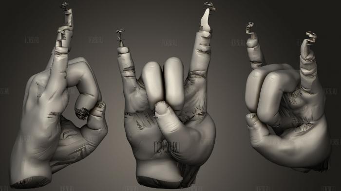 Hand Gesture stl model for CNC
